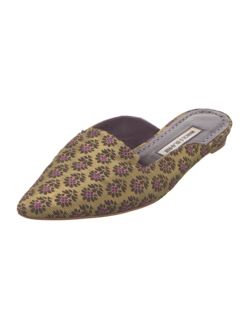 Manolo Blahnik Printed Mules