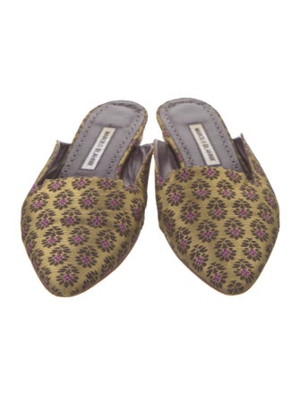 Manolo Blahnik Printed Mules