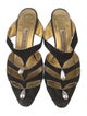 Manolo Blahnik Faux Pearl Accents Suede Mules