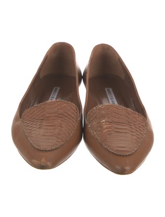 Manolo Blahnik Leather Tassel Accents Loafers