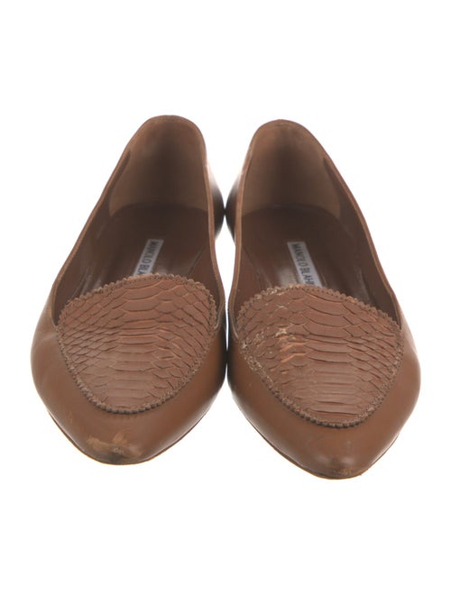 Manolo Blahnik Leather Tassel Accents Loafers