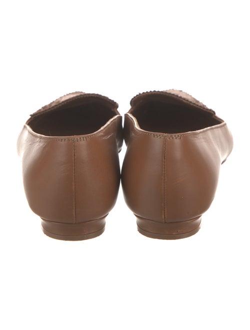 Manolo Blahnik Leather Tassel Accents Loafers