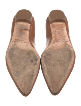 Manolo Blahnik Leather Tassel Accents Loafers