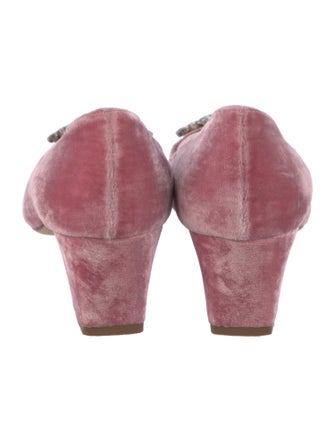 Manolo Blahnik Velvet Crystal Embellishments Pumps