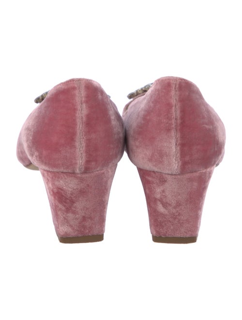 Manolo Blahnik Velvet Crystal Embellishments Pumps