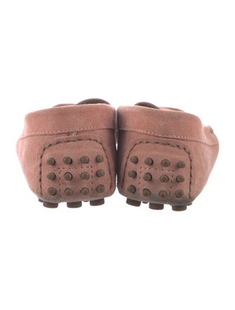 Manolo Blahnik Suede Beaded Accents Loafers