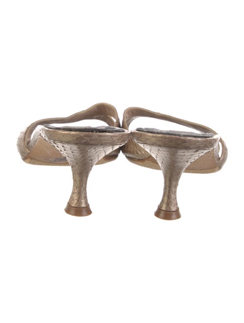 Manolo Blahnik Snakeskin Animal Print Slides