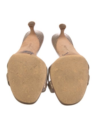 Manolo Blahnik Snakeskin Animal Print Slides