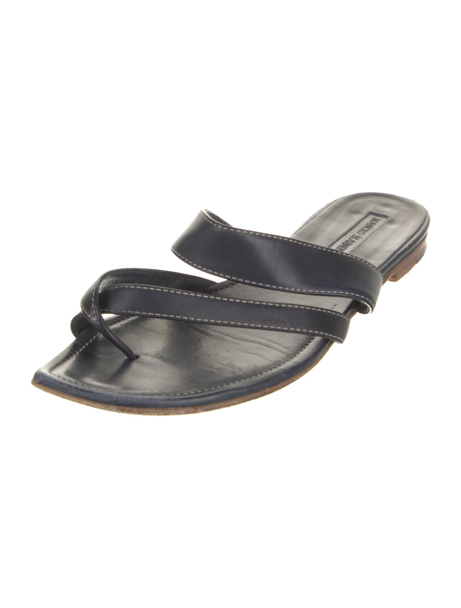 Manolo Blahnik Leather Slides