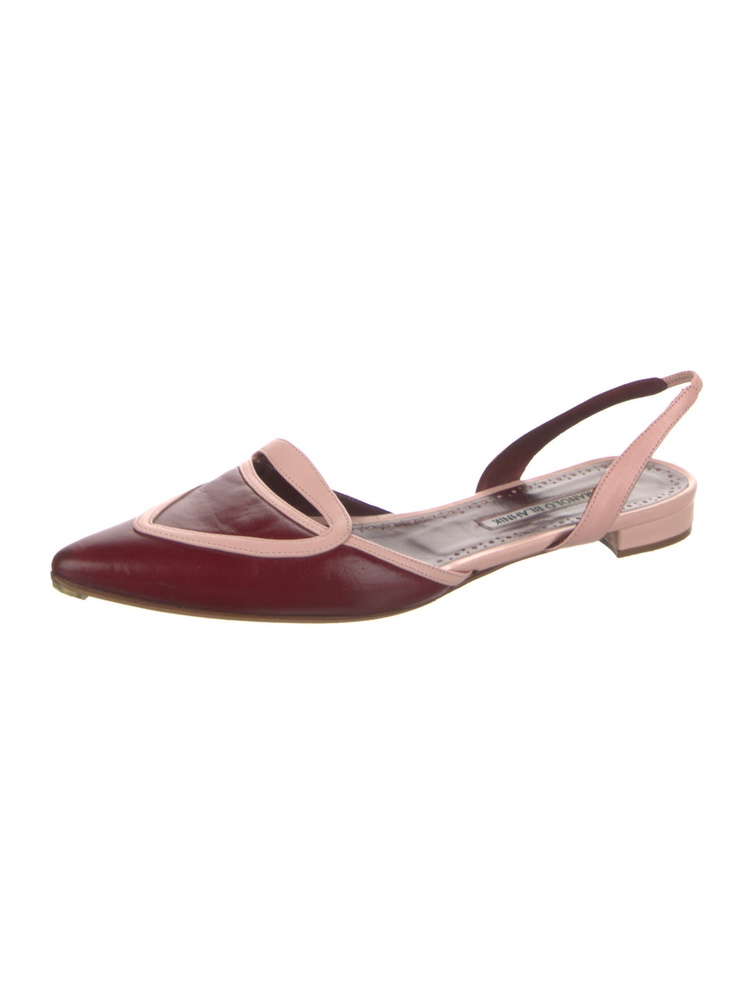 Manolo Blahnik Leather Slingback Flats