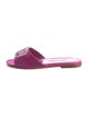 Manolo Blahnik Satin Crystal Embellishments Slides