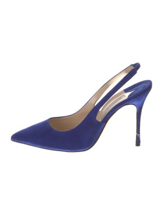 Manolo Blahnik Suede Slingback Pumps