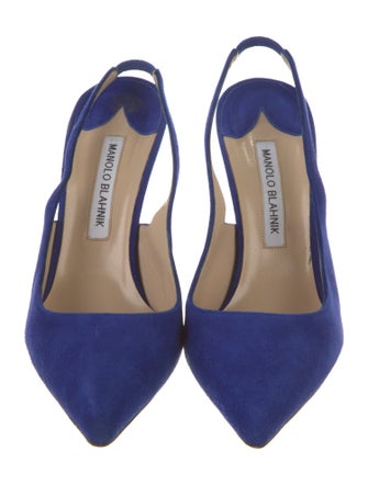 Manolo Blahnik Suede Slingback Pumps