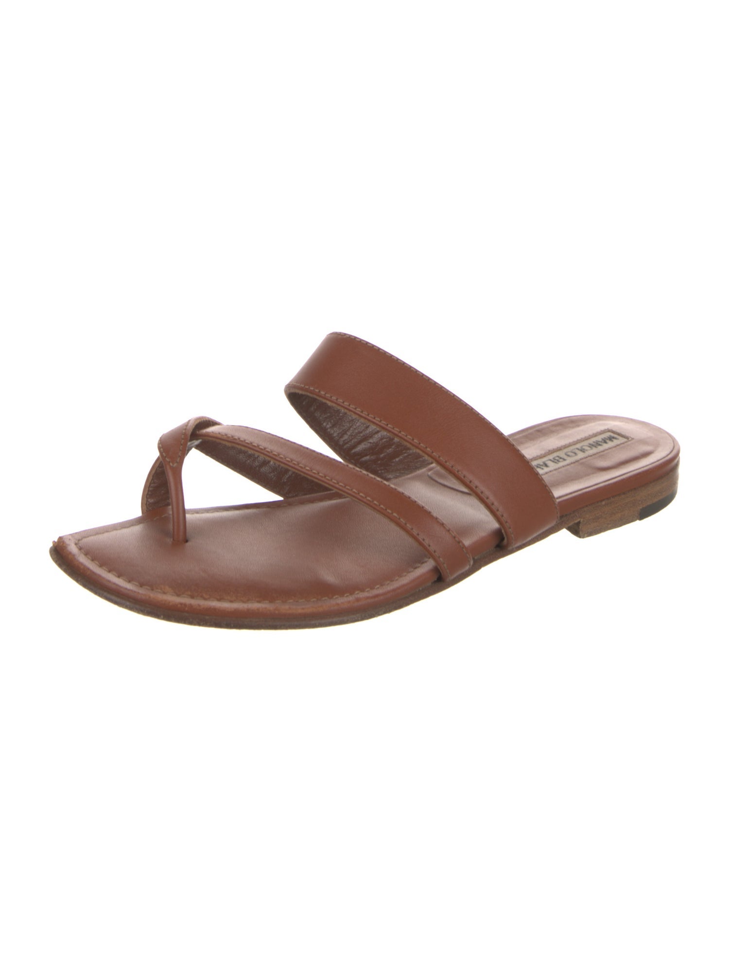 Manolo Blahnik Leather Slides