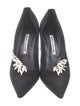 Manolo Blahnik Satin Crystal Embellishments Pumps