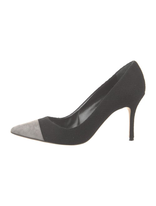 Manolo Blahnik Suede Colorblock Pattern Pumps