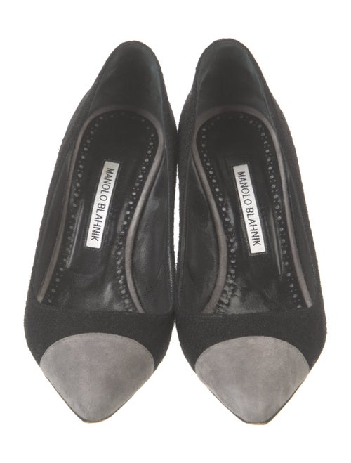 Manolo Blahnik Suede Colorblock Pattern Pumps