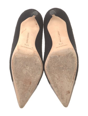 Manolo Blahnik Suede Colorblock Pattern Pumps