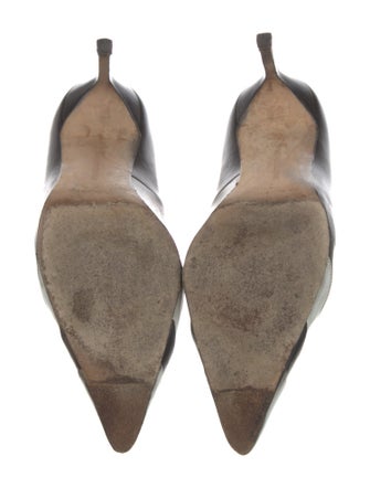 Manolo Blahnik Leather Colorblock Pattern Pumps