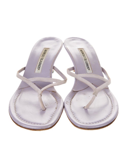 Manolo Blahnik Leather Slides