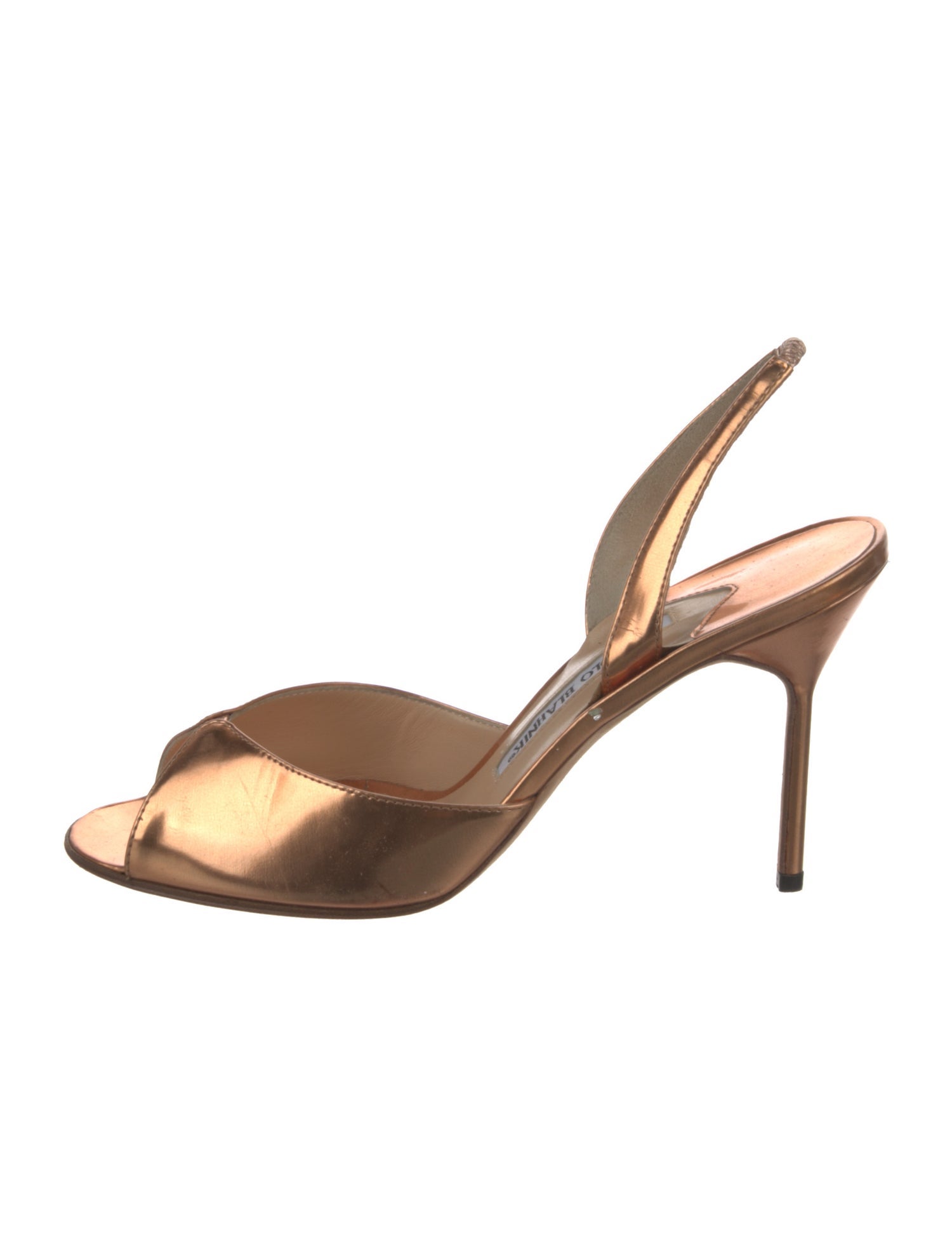 Manolo Blahnik Patent Leather Slingback Sandals