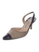 Manolo Blahnik Leather Colorblock Pattern Slingback Pumps