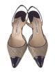 Manolo Blahnik Leather Colorblock Pattern Slingback Pumps