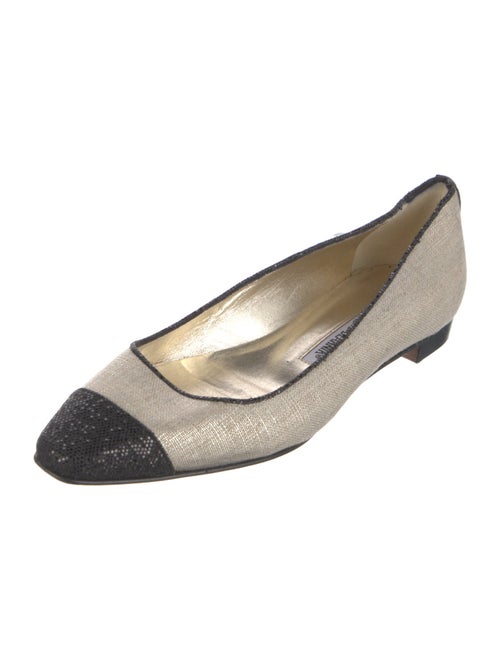Manolo Blahnik Colorblock Pattern Ballet Flats