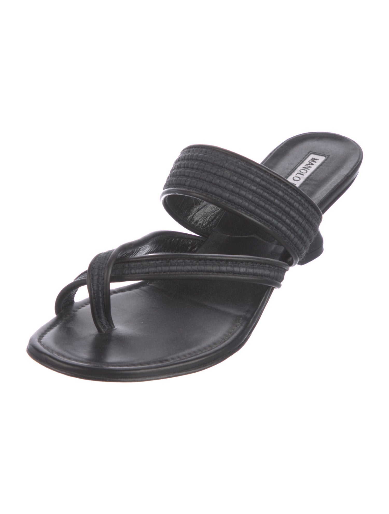 Manolo Blahnik Leather Slides