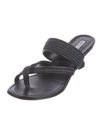 Manolo Blahnik Leather Slides