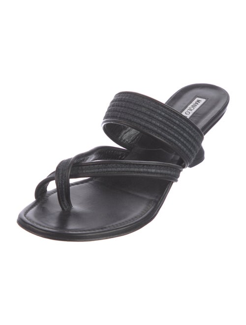 Manolo Blahnik Leather Slides