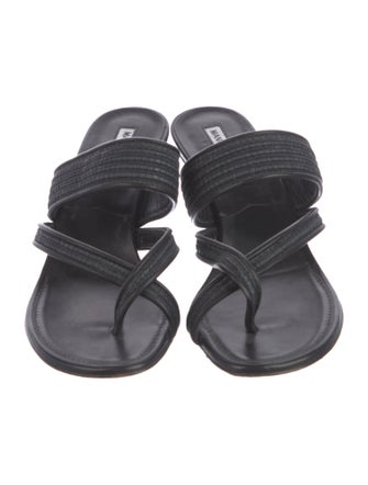 Manolo Blahnik Leather Slides