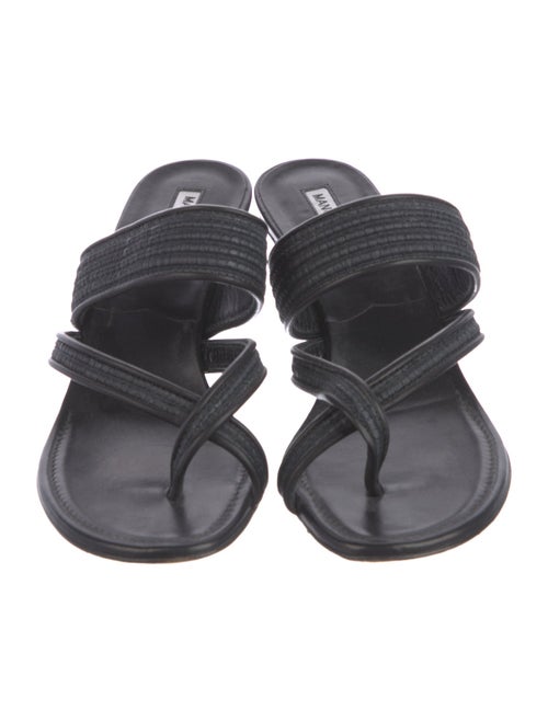 Manolo Blahnik Leather Slides