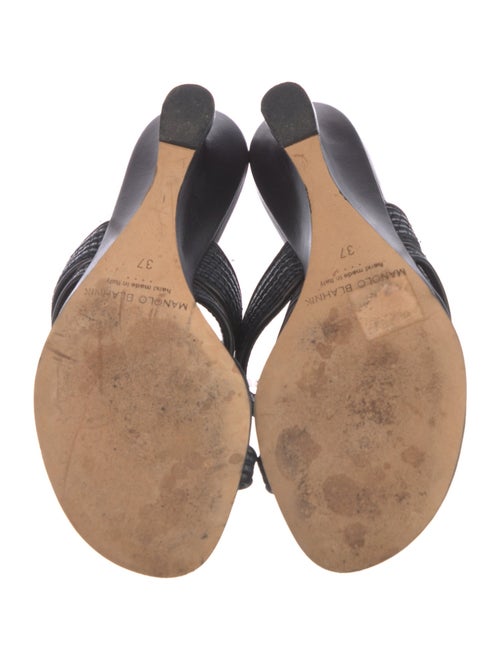 Manolo Blahnik Leather Slides