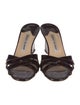 Manolo Blahnik Patent Leather Animal Print Slides