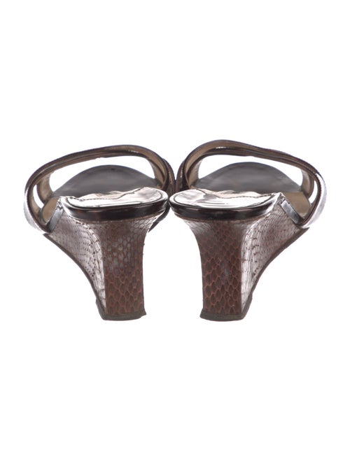 Manolo Blahnik Patent Leather Animal Print Slides