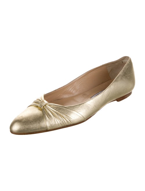 Manolo Blahnik Leather Ballet Flats