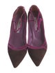 Manolo Blahnik Suede Colorblock Pattern Pumps