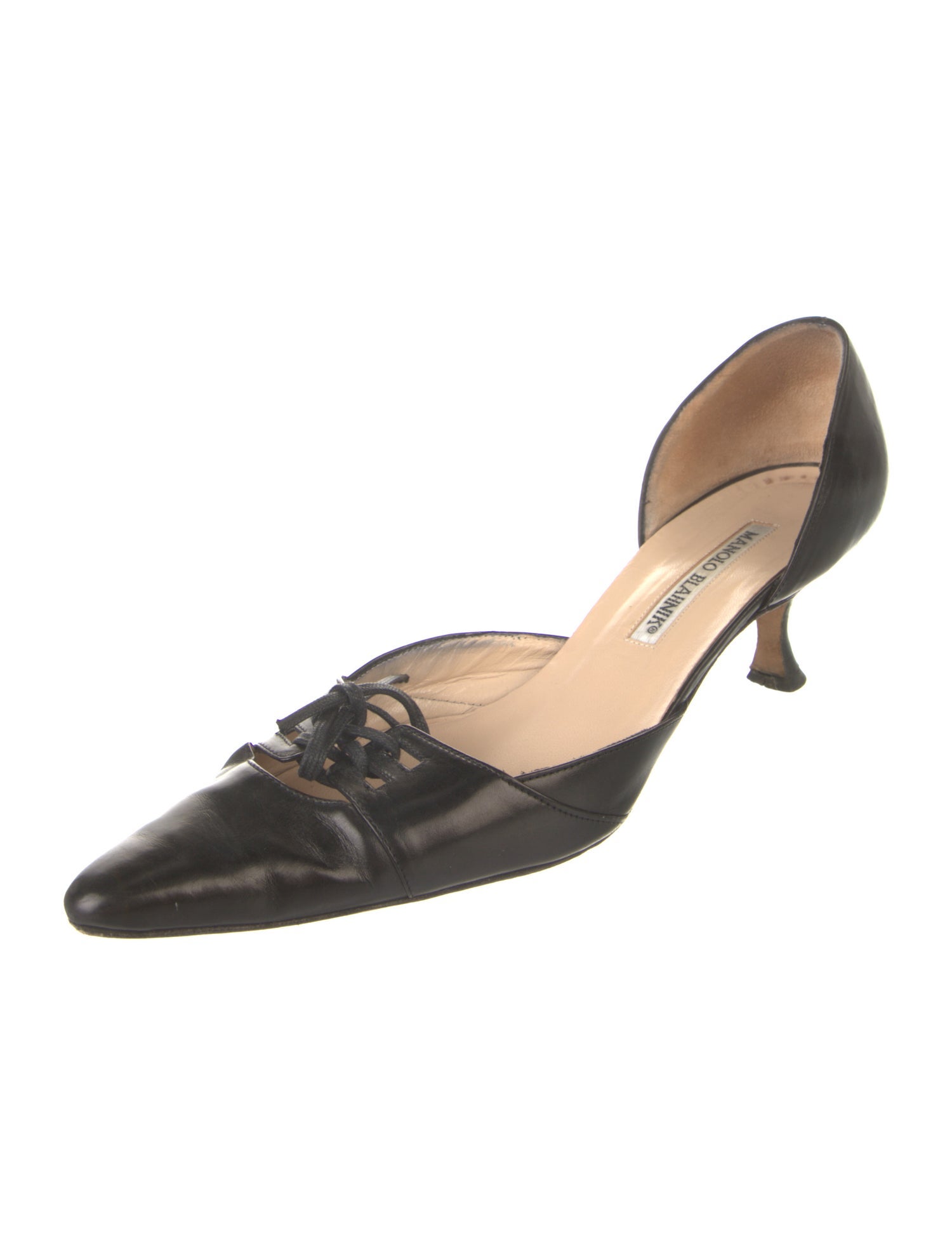 Manolo Blahnik Leather D'Orsay Pumps