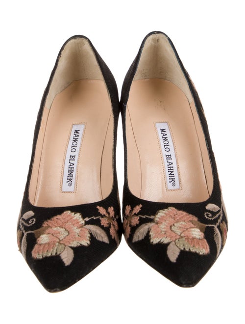 Manolo Blahnik Canvas Floral Print Pumps
