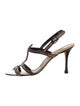 Manolo Blahnik Snakeskin Animal Print T-Strap Sandals