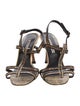 Manolo Blahnik Snakeskin Animal Print T-Strap Sandals