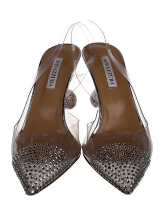Manolo Blahnik PVC Crystal Embellishments Mules