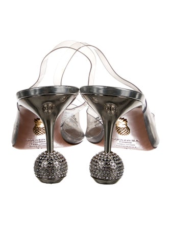 Manolo Blahnik PVC Crystal Embellishments Mules