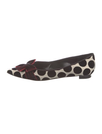 Manolo Blahnik Polka Dot Print Bow Accents Flats