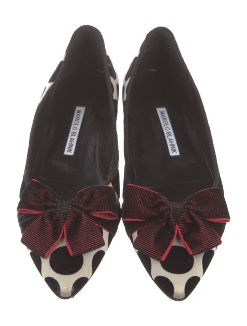 Manolo Blahnik Polka Dot Print Bow Accents Flats