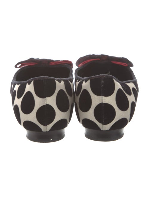 Manolo Blahnik Polka Dot Print Bow Accents Flats