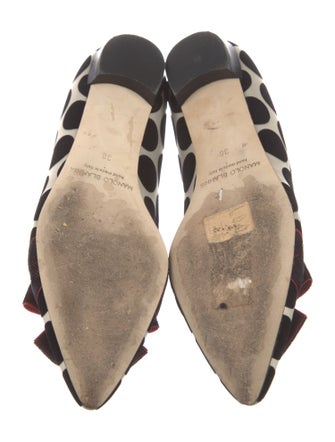 Manolo Blahnik Polka Dot Print Bow Accents Flats