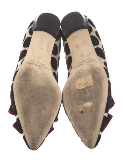 Manolo Blahnik Polka Dot Print Bow Accents Flats