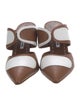 Manolo Blahnik Leather Colorblock Pattern Mules